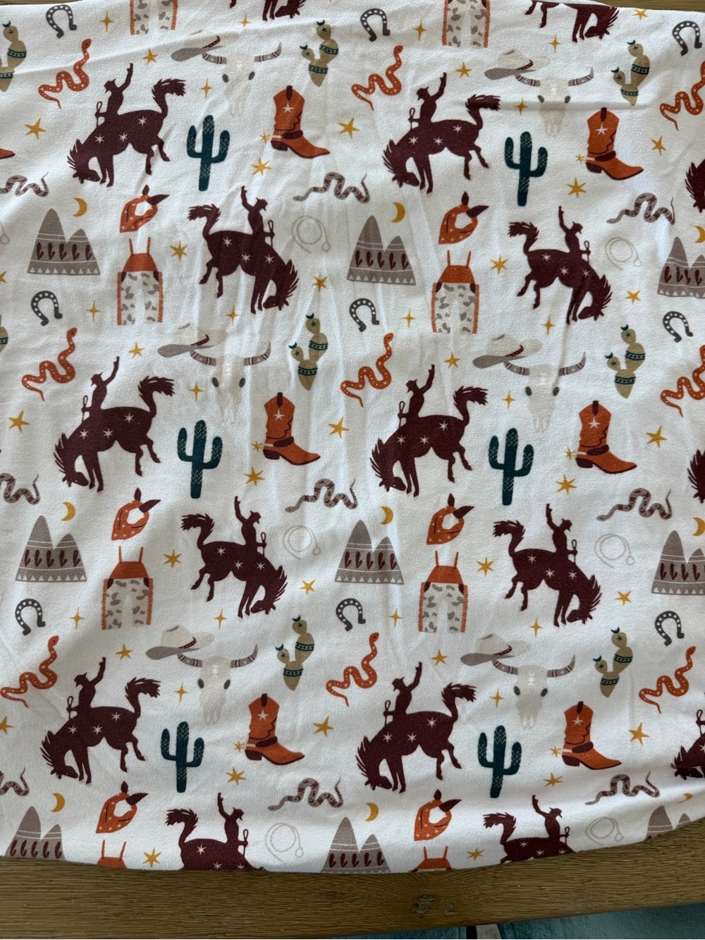 Caden Lane Giddy Up Western Cowboy Print Crib Sheet